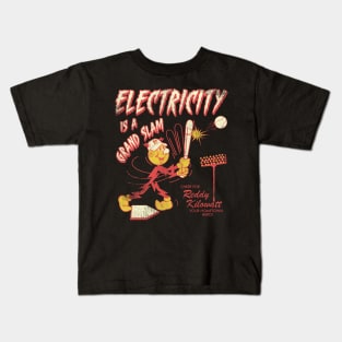 Vintage Distressed Reddy Kilowatt Baseball Hero Kids T-Shirt